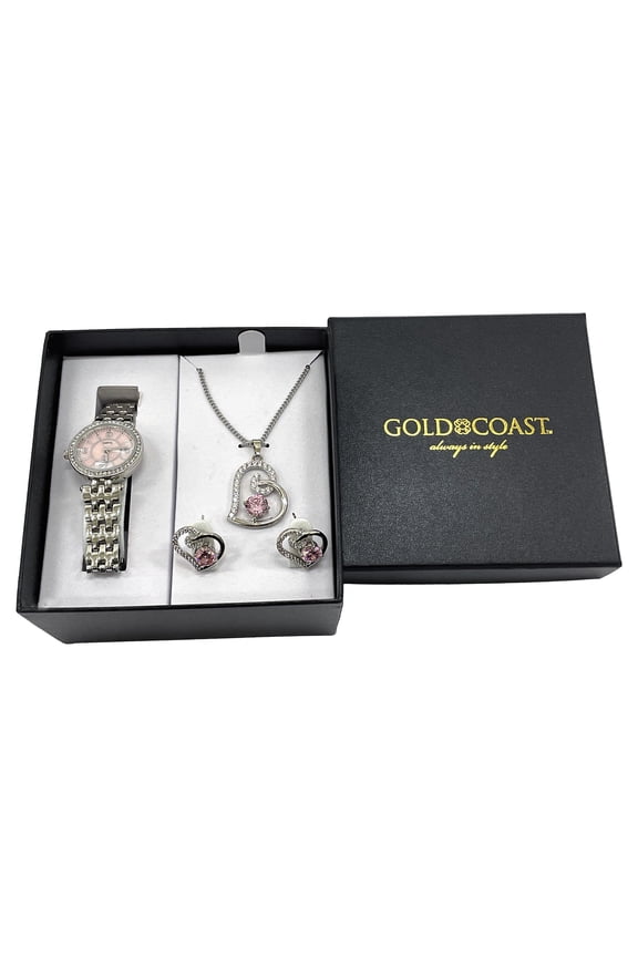 Women's Watch with Matching Necklace and Earrings