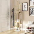 thumbnail image 1 of Gold Coat Rack, Metal Coat Racks Freestanding with Marble Base, Coat Tree with 3 Shelves and 9 Hooks for Entryway, Hallway, Bedroom, 1 of 7