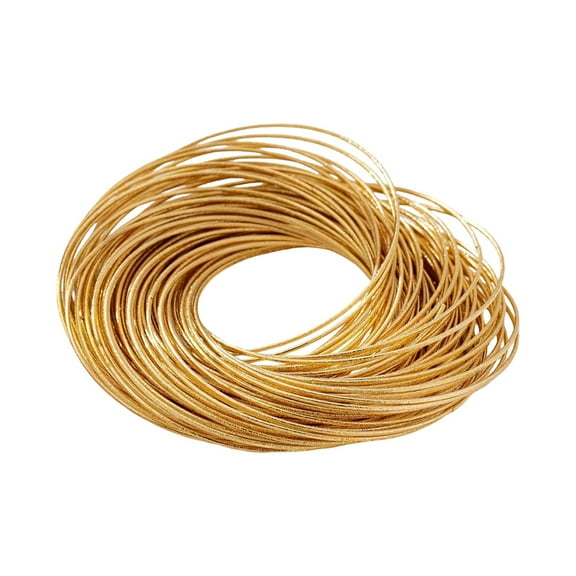 Gold-Coated Spring Bracelets for Women - Adjustable Telescopic Coil Bracelet Set, European & American Style Stackable Boho Jewelry, Color-Preserving Fashion Accessories