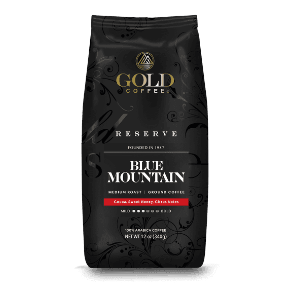 Gold Coffee Blue Mountain Ground Medium Roast Coffee, 12oz (Pack of 6)