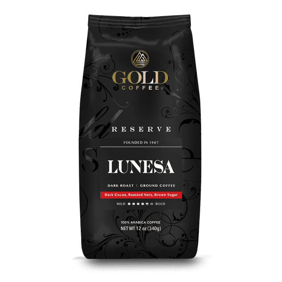 Gold Coffee Lunesa Ground Dark Roast Coffee, 12oz (Pack of 6)
