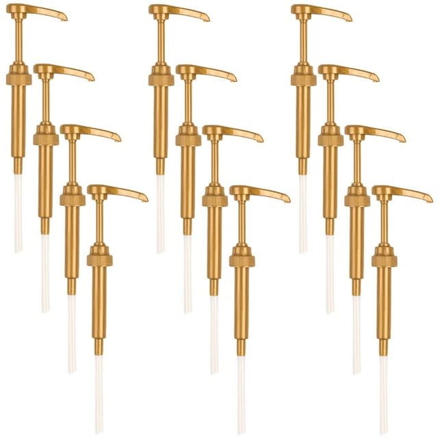 Gold Coffee Syrup Pump for 750 ml Bottles (Pack of 12) Fits Upouria