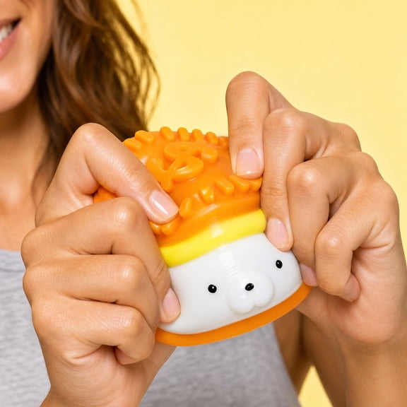 Gold Coin Dog Slow Rising Squishy Stress Relief Toy 4 Inch, Mud Texture TPR Fidget for Anxiety Calming Kids Adults Desk Gift