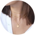 thumbnail image 1 of ChicSilver Gold Coin Pendant Necklace 14K Gold Plated Elizabeth Coin Medallion Necklaces, 1 of 8