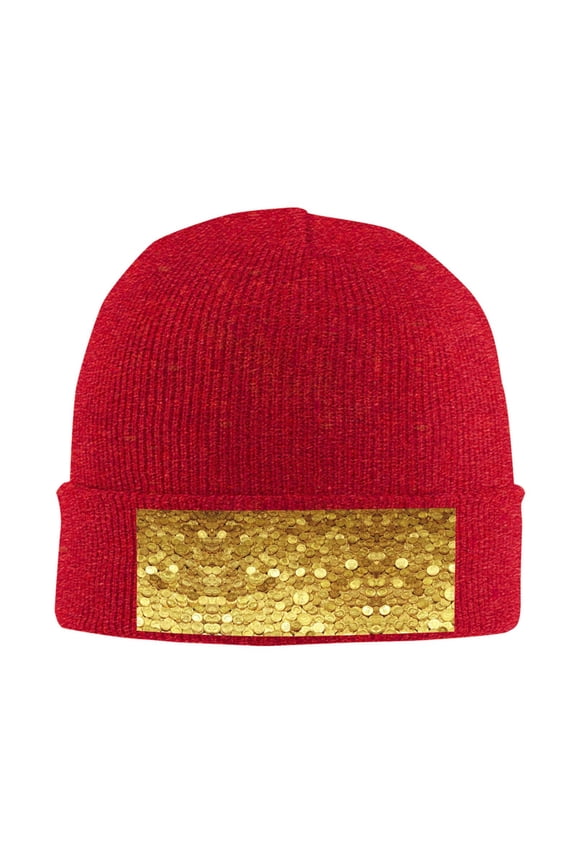 Gold Coins Amazing Beanie Hat Men Women Warm Printed Cap Knit Beanies Hats Outdoor Winter Red