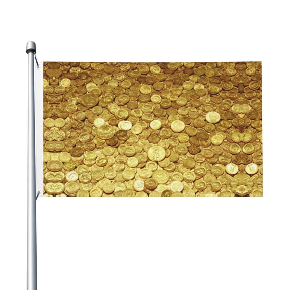 Gold Coins Amazing Flags 3 X 5 Foot Printed Bright And Vivid Colors Flag With Two Grommets