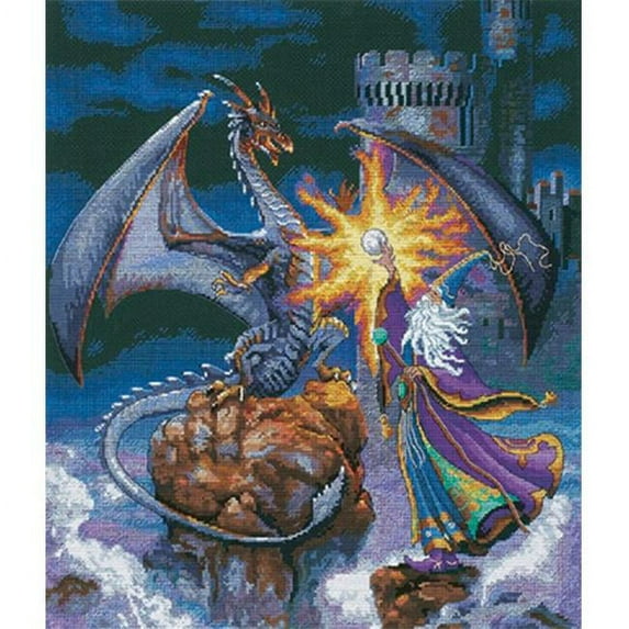Gold Collection Magnificent Wizard Counted Cross Stitch Kit-12''X14'' 18 Count