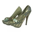 thumbnail image 1 of Gold Color Glitter Women's Platform Heels, 1 of 5
