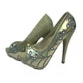 thumbnail image 1 of Gold Color Glitter Women's Platform Heels, 1 of 5