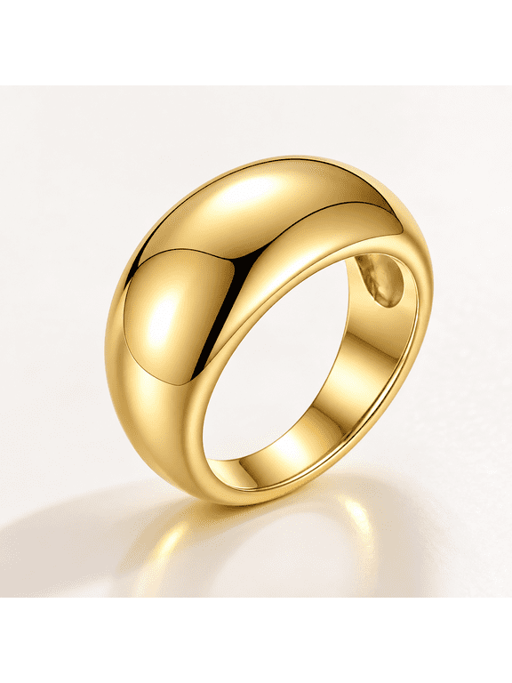 Gold Color Ring, Water Resistance, Non Tarnish SIZE 8