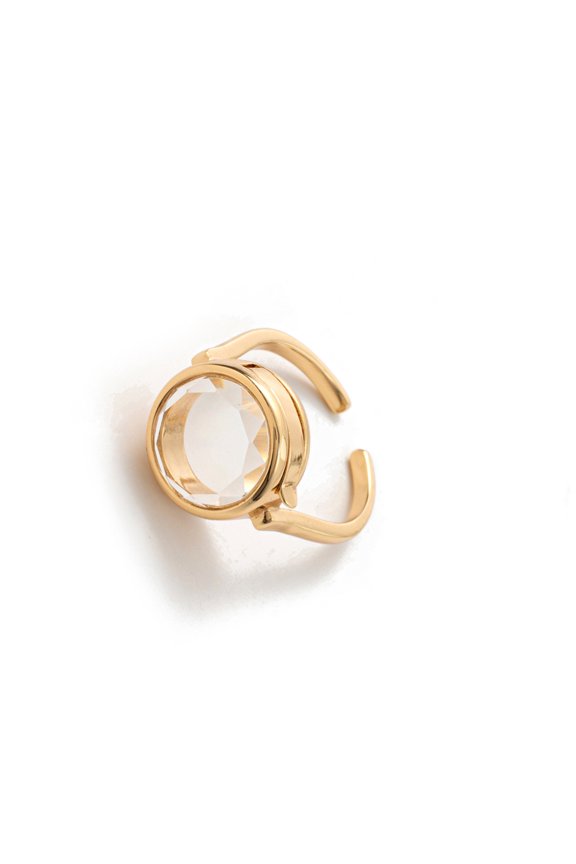 Gold Color Trendy Openable Rings for Women Adjustable Opening Wedding Heart/Round Shape Customizable Accessory