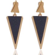 Gold Color Zin Alloy Geometric Clip on Earrings for Women Party Prom Luxury Hypo-Allergenic Ear Clip