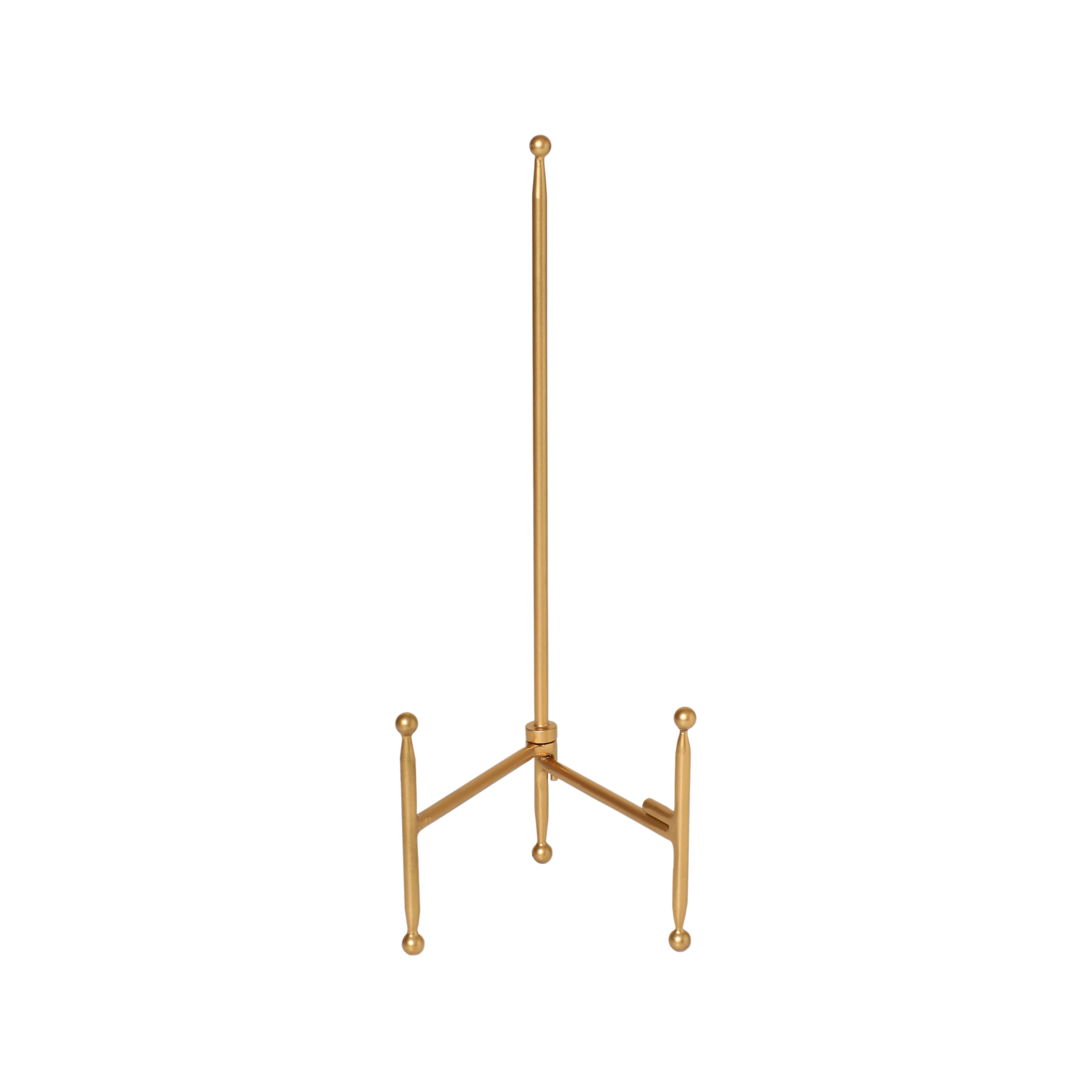 Studio Decor Gold Colored Steel Tabletop Easel - Decorative Stand for Pictures, Frames, Books, Cards, Plates - 1 Pack