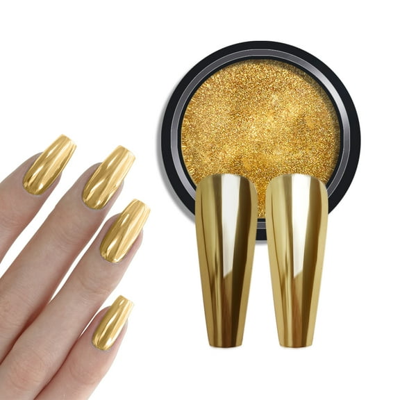 Gold Colors Metallic Dust Chrome Nail Powder Kit,Gold Chrome Nail Powder Mirror Effect Nail Art Pigment Decoration for Resin Craft & Nail Art