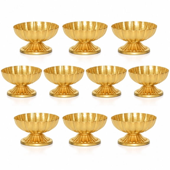 Gold Compote Bowl Pedestal Vases, 4.02 in Height, Set of 10, Metal Urn Vases for Wedding Centerpieces and Home Decor