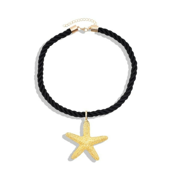 Gold Conch Shell Necklace for Women Ursula Costume Accessory for Adult Teens Witch Shell Necklace Snail Seashell Pendant Rope Necklace Jewelry Cosplay Holiday Party