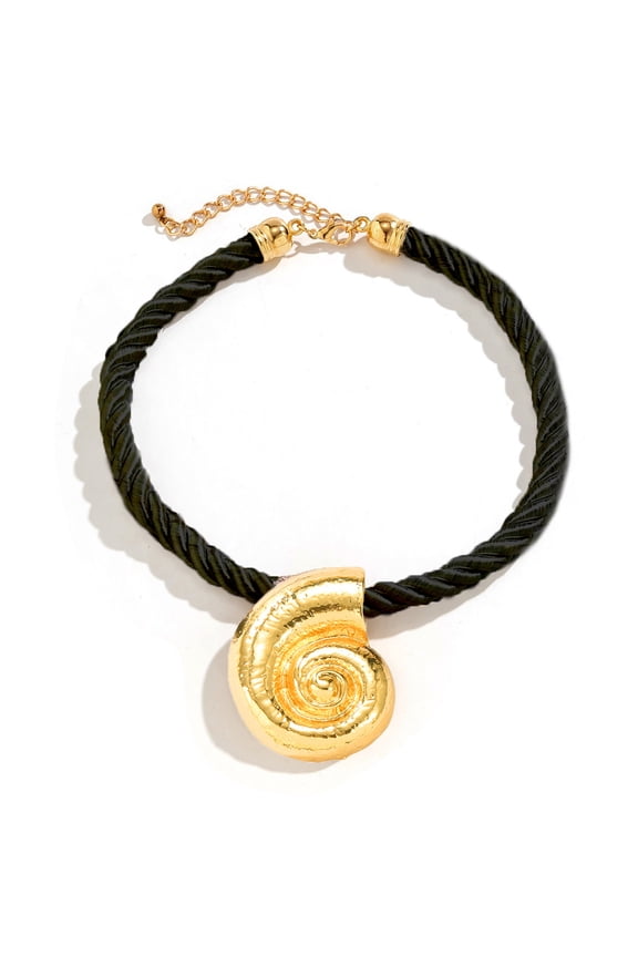 Gold Conch Shell Necklace for Women,Pendant Rope Necklace,Beach Holiday Party