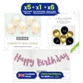 thumbnail image 1 of Gold Confetti Balloons Black Gold Balloons and Rose Gold Happy Birthday Garland, 1 of 7