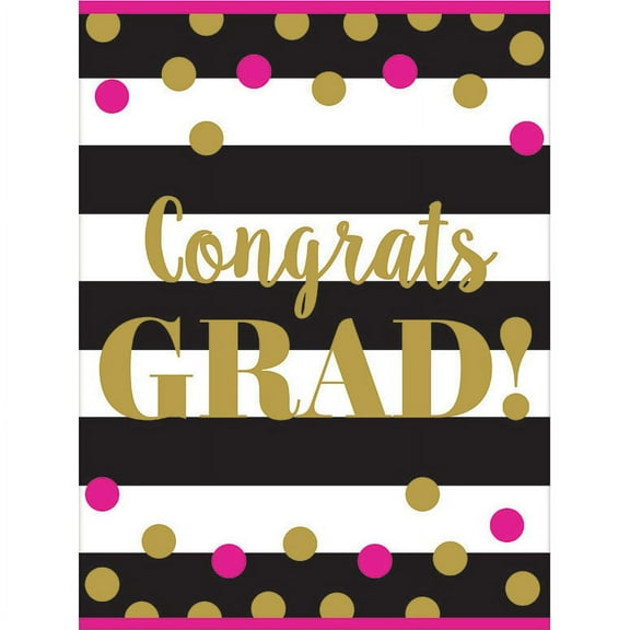Gold Confetti Graduation Plastic Table Cover