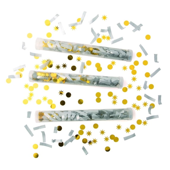 Gold Confetti Wand - Party Decor - 12 Pieces