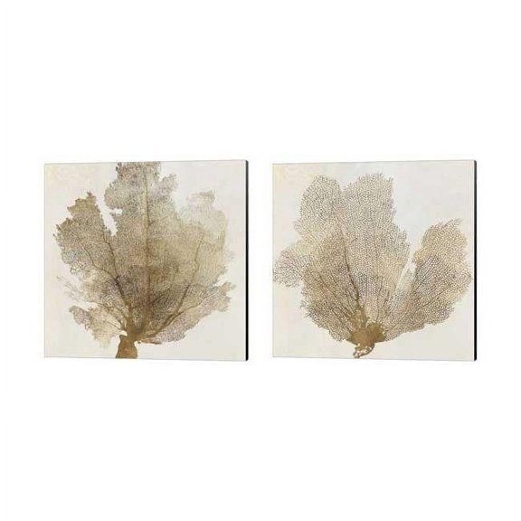 Gold Coral by PI Galerie Canvas Art Set of 2 14 inch X 14 inch Each