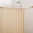 thumbnail image 1 of Gold Corner Shower Curtain Rod, [24"-53"] x [24"-53"] Adjustable L Shaped Shower Rod No-Sagging Heavy Duty 90 Degree Curved Curtain Rod for Bathroom with 12 Hooks & Ceiling Support, 1 of 7