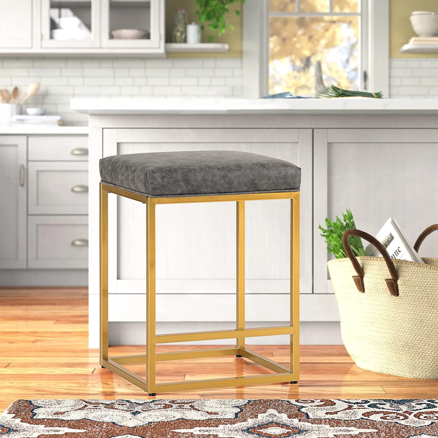 Gold Counter Height Stools Stools for Kitchen Counter 24 Inch Backless ...