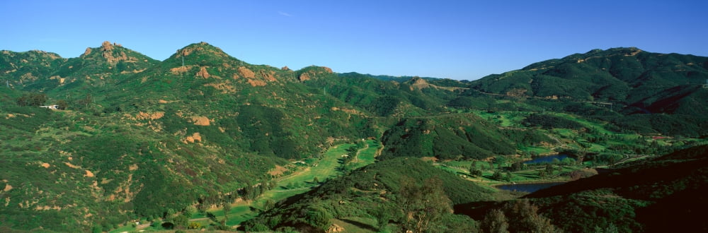Gold Course Malibu California Canvas Art - Panoramic Images (36 x 12)