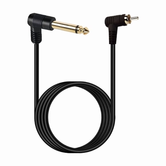 Gold Covered Solid Metal 90Degree RCA Male to 6.35mm Audio Cable with Right Angle Connectors for Optimal Transmission