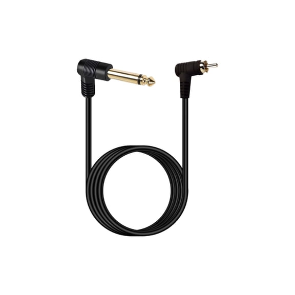 Gold Covered Solid Metal 90Degree RCA Male to 6.35mm Audio Cable with Right Angle Connectors for Optimal Transmission