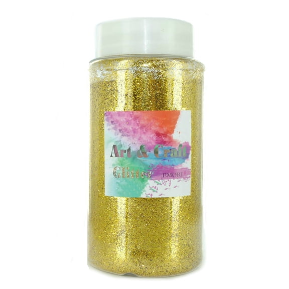 (Gold) Craft Glitter 1.10 Pound (500 Gram) Bottle for Craft and Decoration