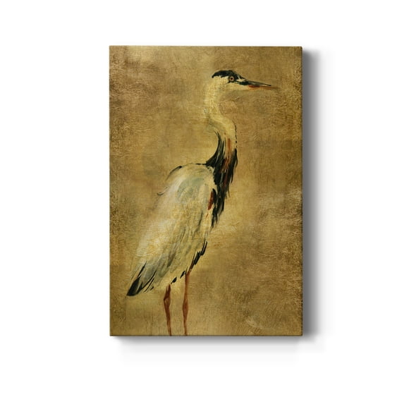 Gold Crane at Dusk I Premium Gallery Wrapped Canvas - Ready to Hang - 8 x 12