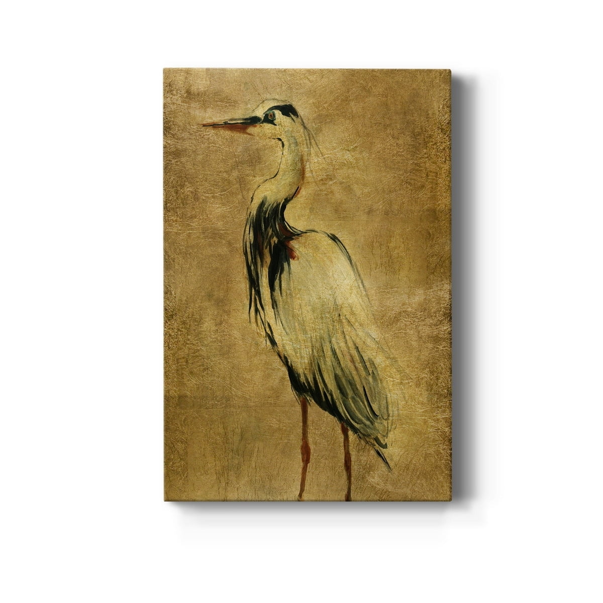 Gold Crane at Dusk II Premium Gallery Wrapped Canvas - Ready to Hang - 12 x 18