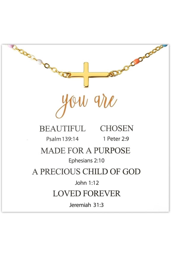 Gold Cross Bracelet for Women First Communion Gifts for Goddaughter Inspirational Christian Gifts for Mom Daughter Birthday Gifts for Sister Niece Religious Encourageement Gifts for Granddaughter