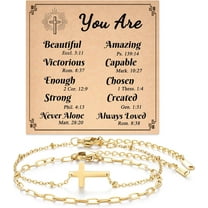 Gold Cross Bracelet for Women, Christian Gifts for Women, Religious Gifts Dainty Bracelet