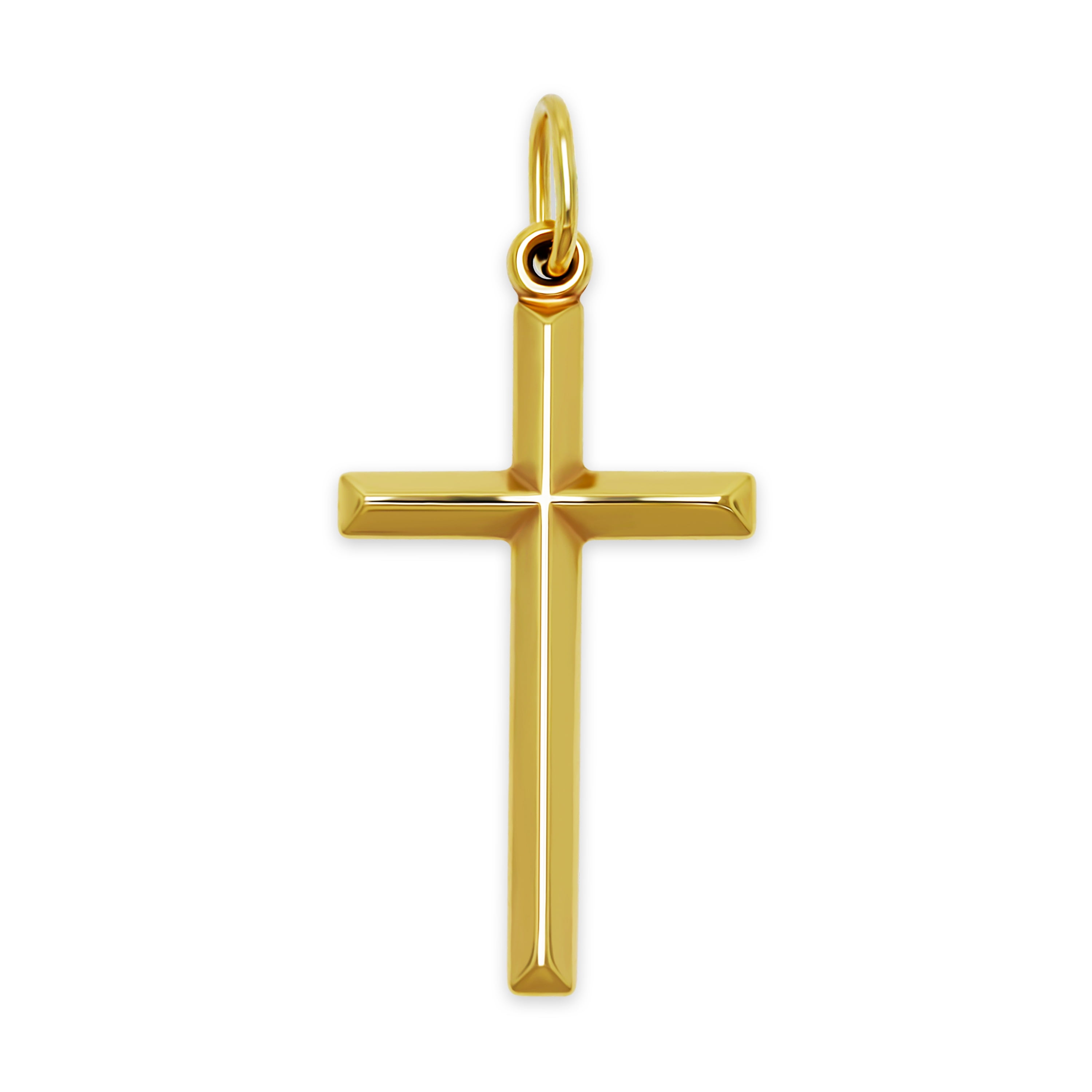 Gold Cross Charm Pendant - 10 Karat Gold - Religious Cross Charm - Cross Jewelry