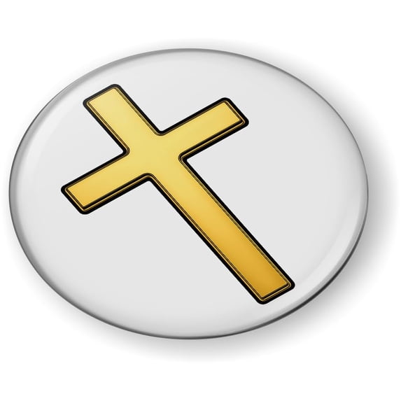 Gold Cross Christian Symbol 3D Domed CAR Emblem Badge Sticker Flexible ...
