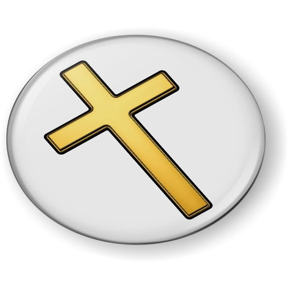 Gold Cross Christian Symbol 3D Domed CAR Emblem Badge Sticker Flexible