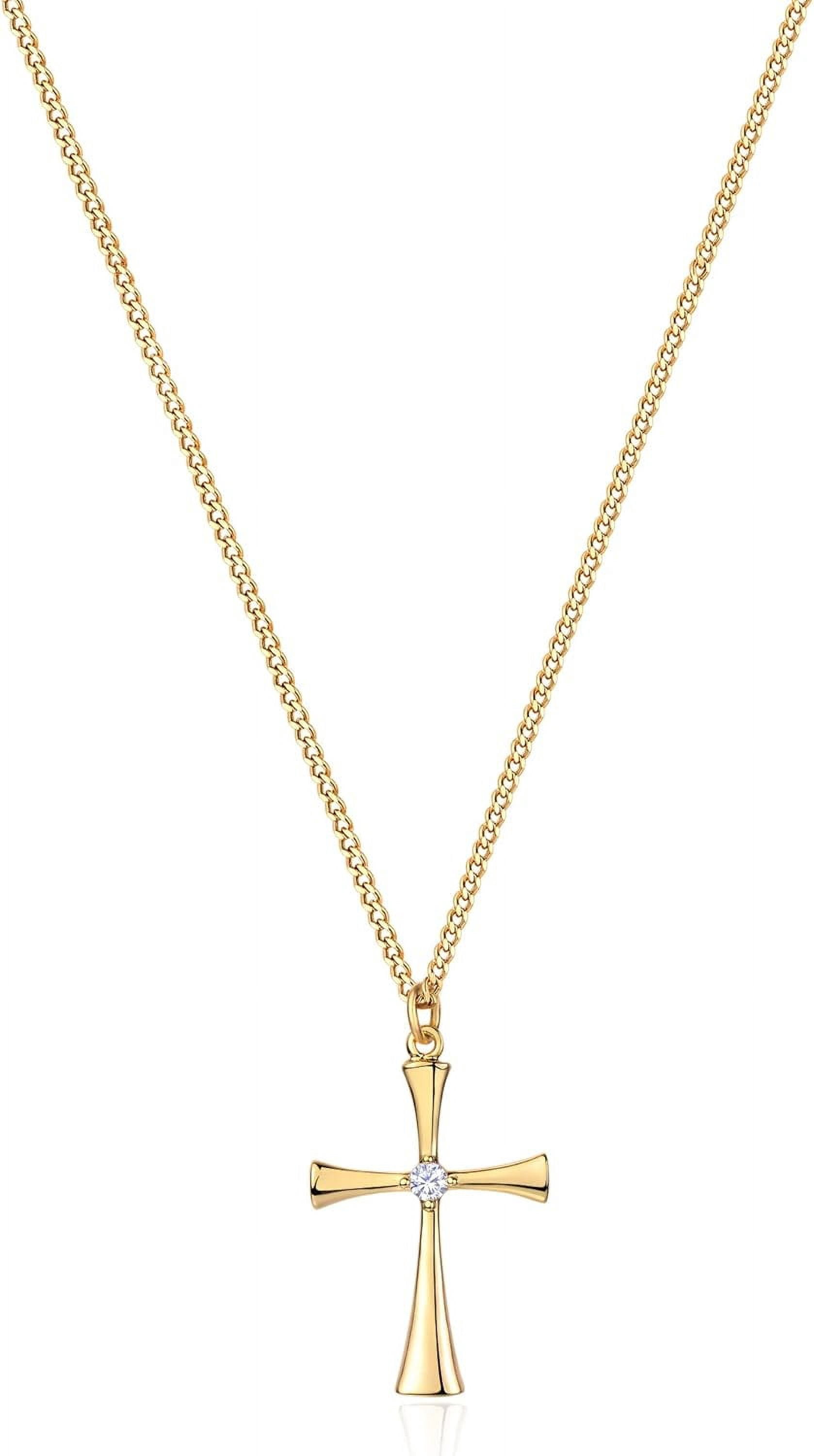 Gold Cross Necklace 14K Gold Plated Dainty Gold Cross Pendant Necklace For Women Delicate Necklace Jewelry[o6628]