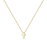 Turandoss 14K Gold Plated Dainty Tiny Small Bubble Cross Pendant Necklace for Women Girls Simple Cute Jewelry Teacher Appreciation Mothers Day Graduation Gifts 