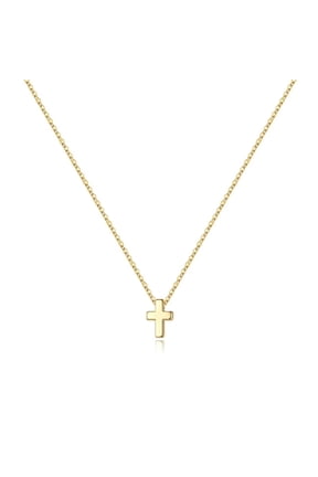 14K Gold Plated Dainty Tiny Small Bubble Cross Pendant Necklace for Women Girls Simple Cute Jewelry Teacher Appreciation Mothers Day Graduation Gifts for Her Mom Kids Teen Girls Wife Ideas