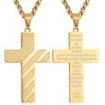 thumbnail image 1 of APSVO Gold Cross Necklaces for Men Boys American Flag Pendant Chain Catholic Christian Religious Birthday Valentines Day Jewelry Gifts Teen Him Dad Boyfriend Husband Male Son Adults Kids Age Ideas, 1 of 7