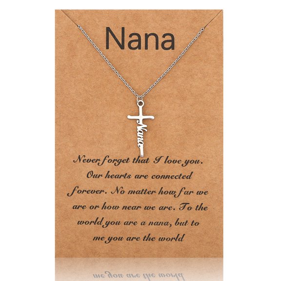 Gold Cross Necklaces for Women, Faith Warrior Bestie Grace Hope Family Necklaces for Mom Womens, 14K Gold Silver Plated Stainless Steel Inspirational Pendant Mama Christmas Gifts