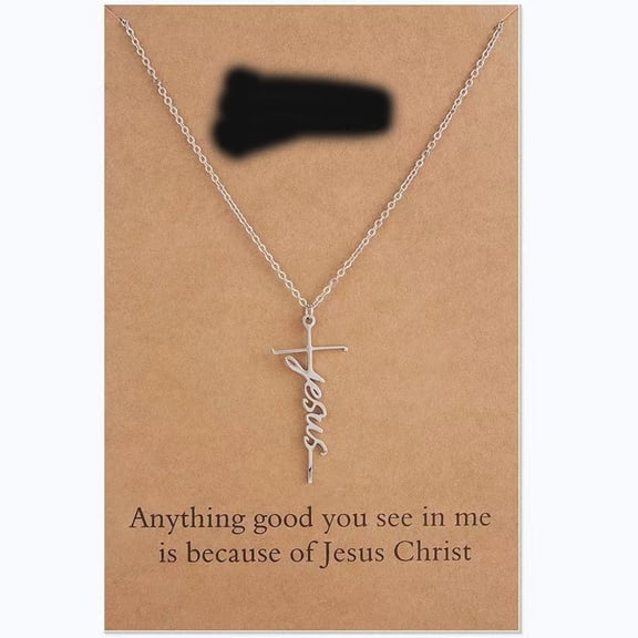 Gold Cross Necklaces for Women, Faith Warrior Bestie Grace Hope Family Necklaces for Mom Womens, 14K Gold Silver Plated Stainless Steel Inspirational Pendant Mama Christmas Gifts