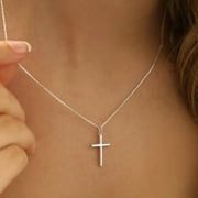 TURANDOSS 14K Gold Plated Dainty Tiny Cross Pendant Necklace for Women Faith Jewelry Trendy Personalizedt First Communion Christian Religious Baptism Christmas Birthday Gifts for Her Girls