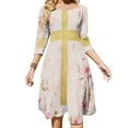 thumbnail image 1 of Gold Cross on Pink Floral Pattern-2 Womens Summer Dress Tie Back A Line Flare Dress, 1 of 9