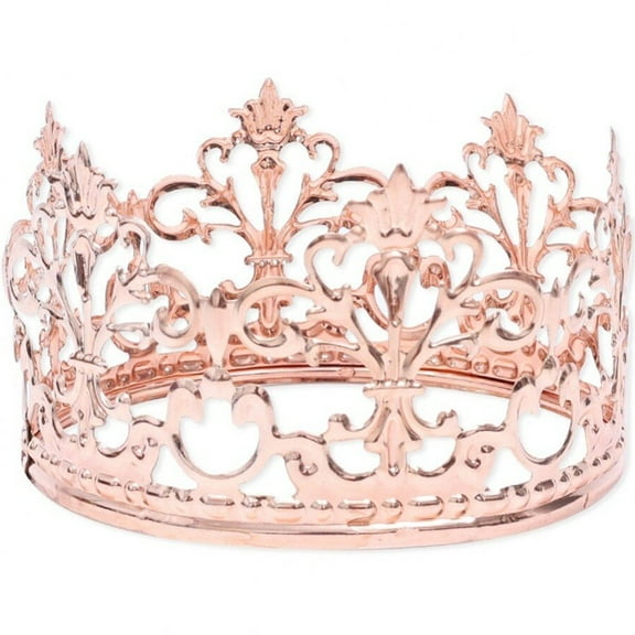 Gold Crown Cake Topper 1pc Gold Tiara Wedding Birthday Cake Decoration Crown Hair Ornaments for King Queen Prince and Princess Party