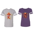 thumbnail image 1 of Gold Crown Matching Couple Cotton Jerseys (Men Heather / Women Purple) (Men XL / Women XXL), 1 of 3