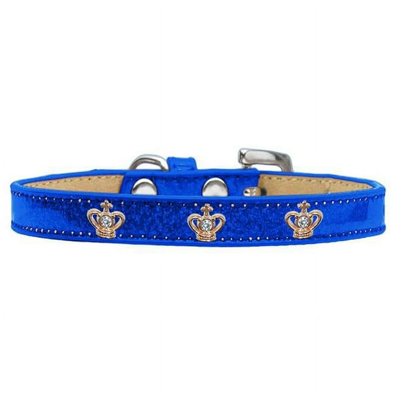Gold Crown Widget Dog Collar, Blue Ice Cream - Size 18
