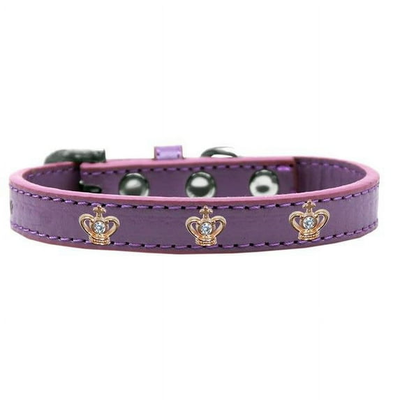 Gold Crown Widget Dog Collar, Lavender - Size 20